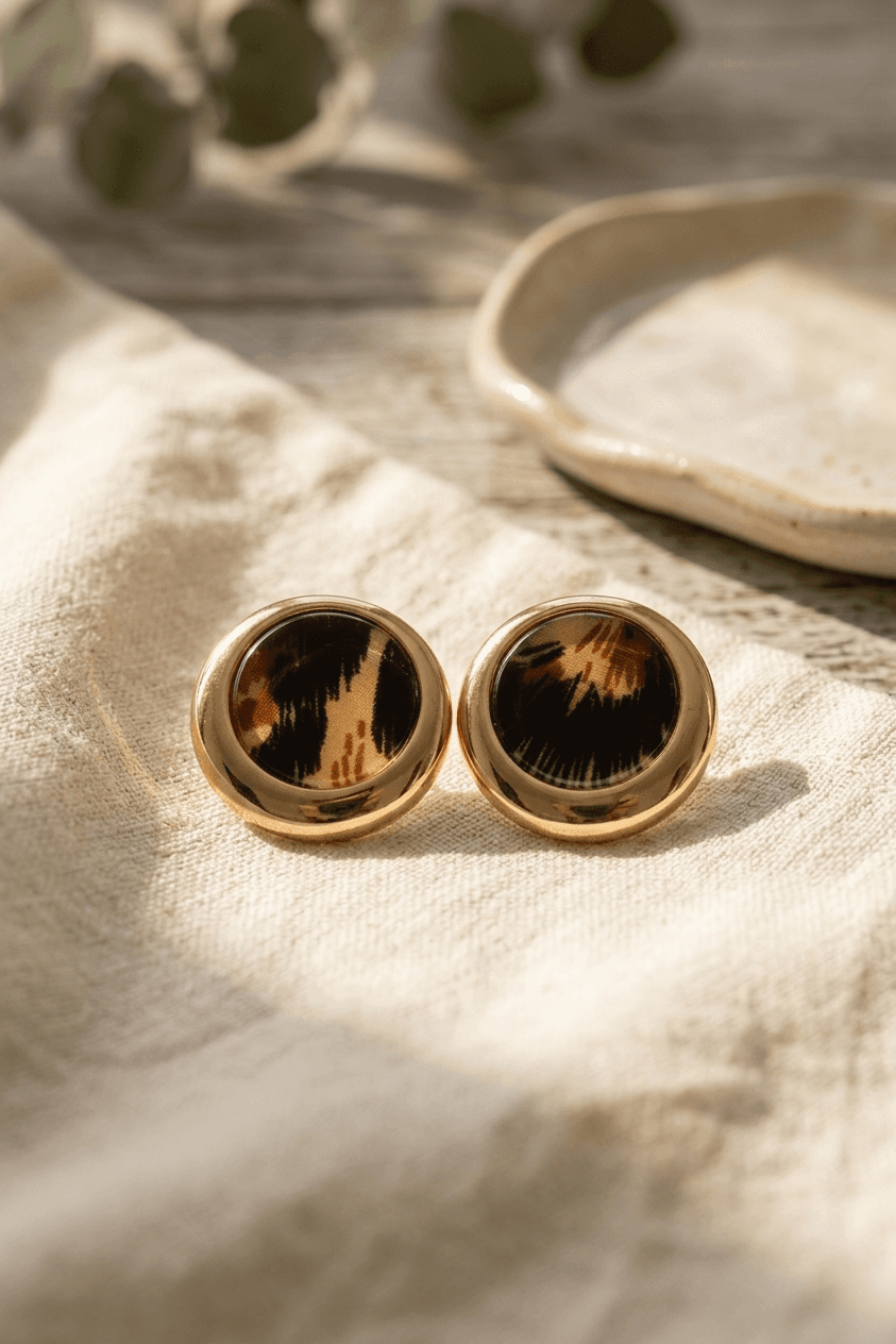 Gold Renk Leopar Desen